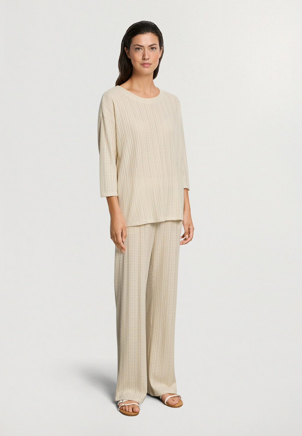 Summer Knits 3/4 Slv Shirt | Oyster Gray 78907-2671
