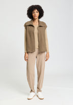 Easy Wear Teddy Vest | Suede Camel 78932-2825