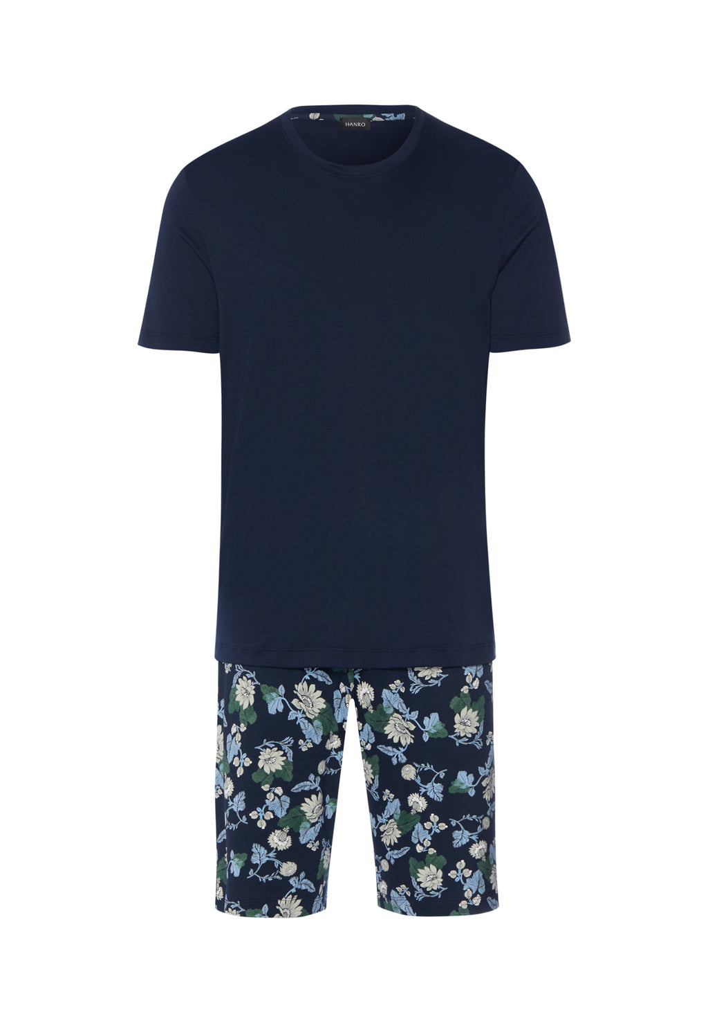 Night And Day Crew Neck Cotton Short Pajama Set | Fine Lined Print 79267-1251