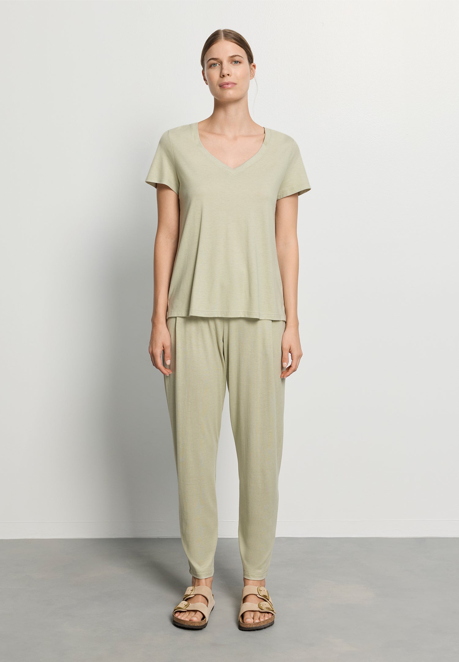 Sleep And Lounge Cotton Blend Lounge Pants | Moss Green 79320-2720