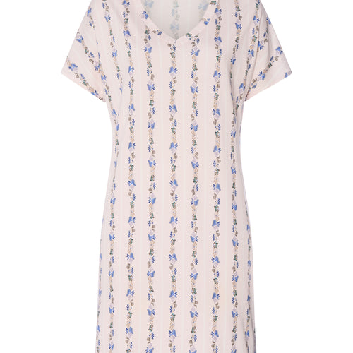 Sleep And Lounge S/Slv Gown | Feminine Stripe 79321-2391