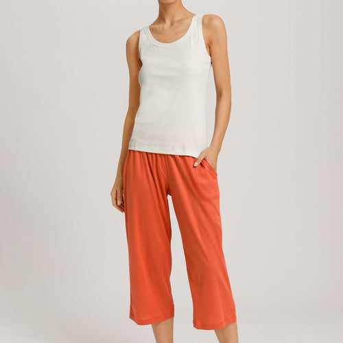 Sleep And Lounge Crop Knit Pants Print | Coral Gold 79386-1279