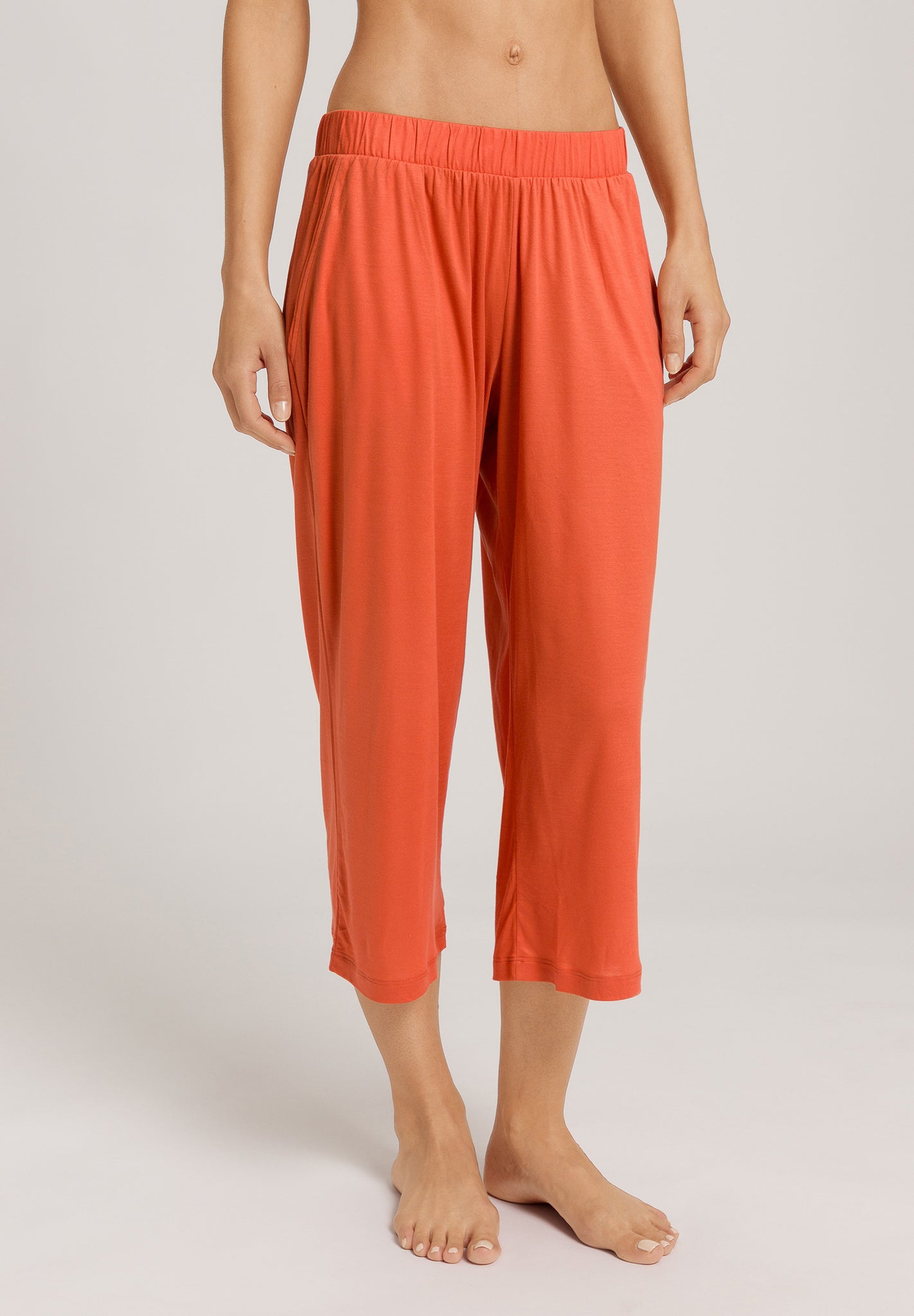 Sleep And Lounge Crop Knit Pants Print | Coral Gold 79386-1279