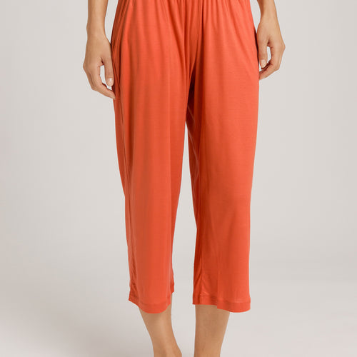 Sleep And Lounge Crop Knit Pants Print | Coral Gold 79386-1279
