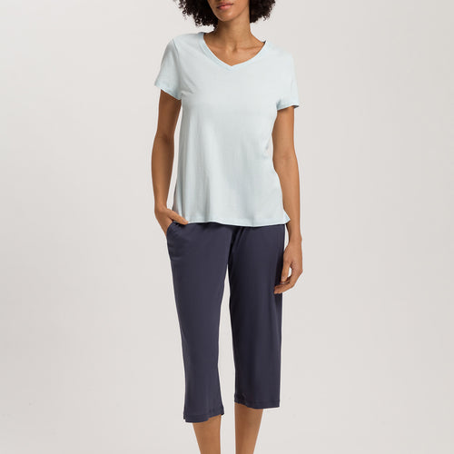 Sleep And Lounge Crop Knit Pants Print | Smoky Blue 79386-1534