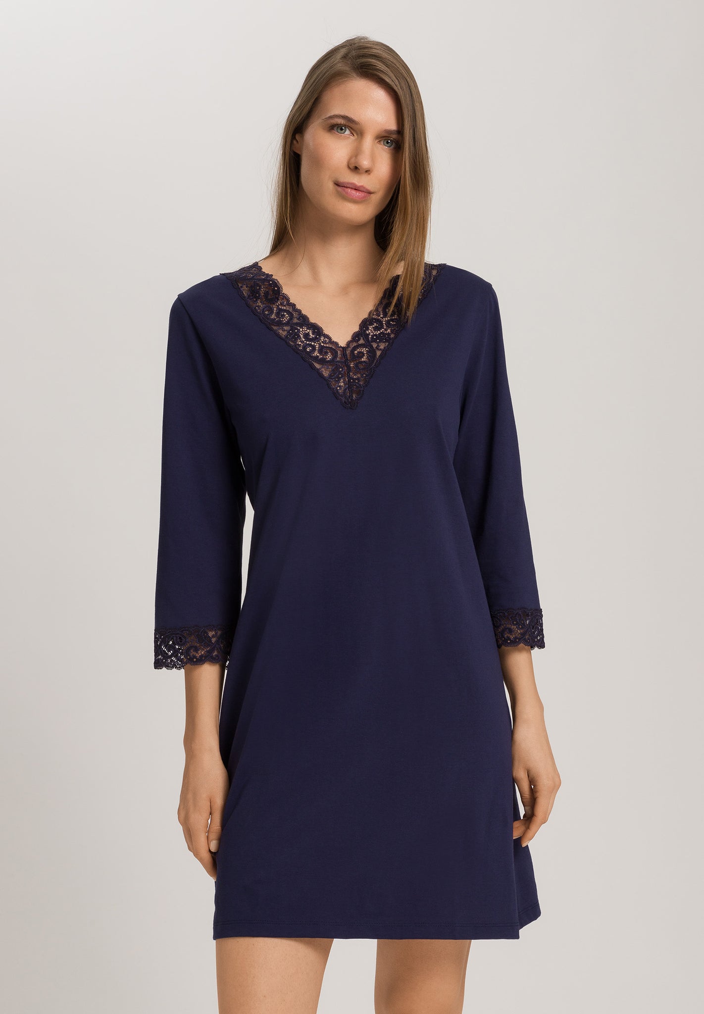 Moments 3/4 Slv Gown 90cm | Navy 79457-1632