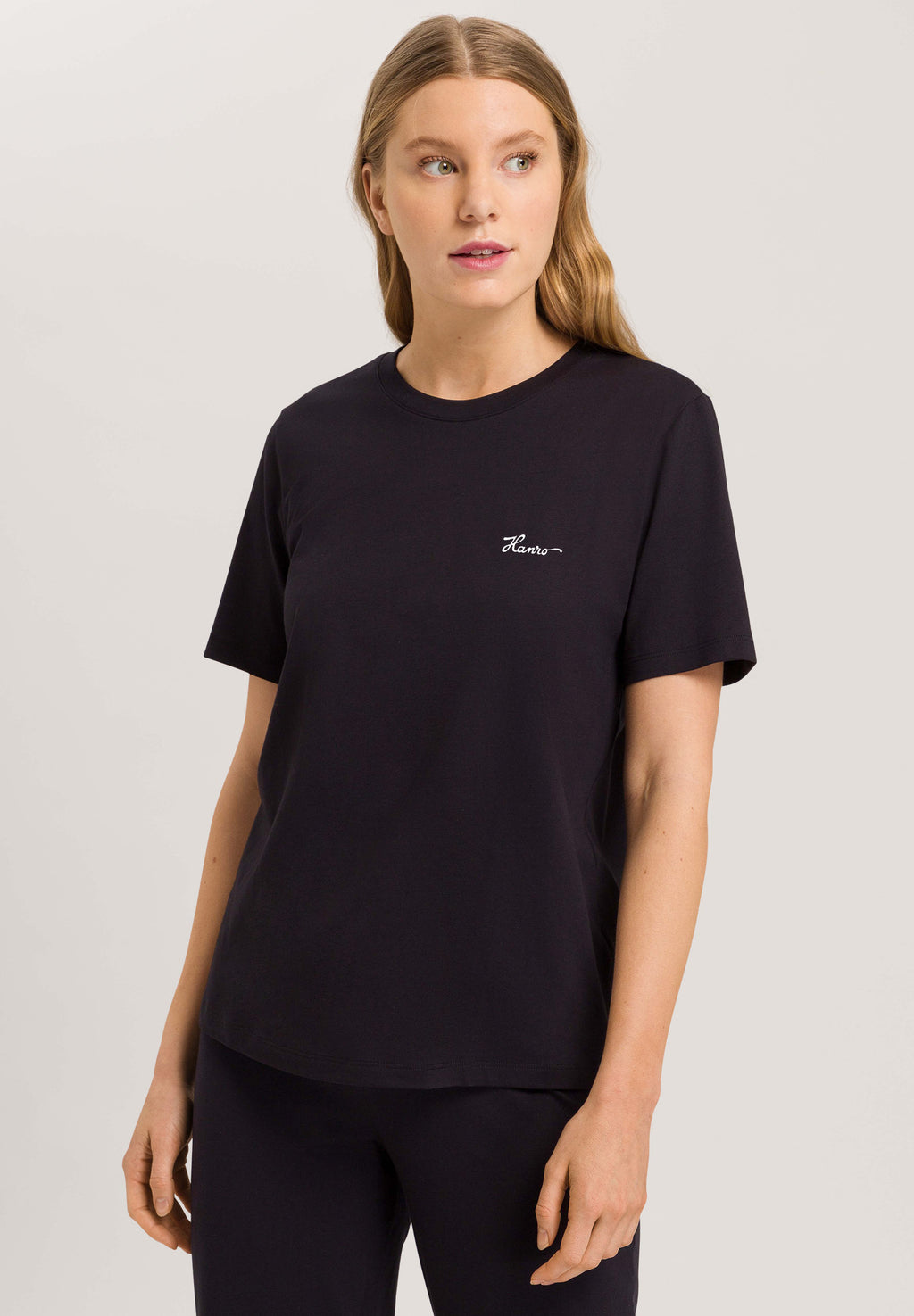 Natural Shirt Cotton Embroidered Logo T-Shirt | Black 78806-019