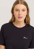 Natural Shirt Cotton Embroidered Logo T-Shirt | Black 78806-019