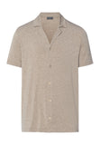 Casuals Notch Collar Button Front Shirt | Hazelnut Melange 75992-3115