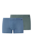 Cotton Essentials 2-Pack Cotton Boxer Briefs With Covered Waistband | Studio Green / Retro Bl 73079-3117