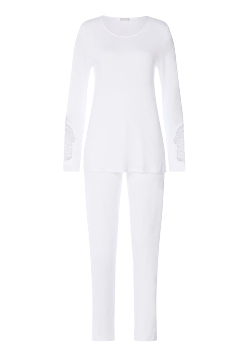 Belen Embroidered Cotton Pajama Set | White 74748-101