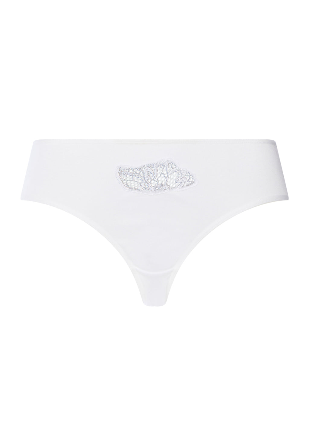 Belen Embroidered Cotton High Cut Briefs | White 70814-101
