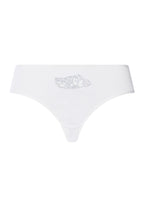 Belen Embroidered Cotton High Cut Briefs | White 70814-101