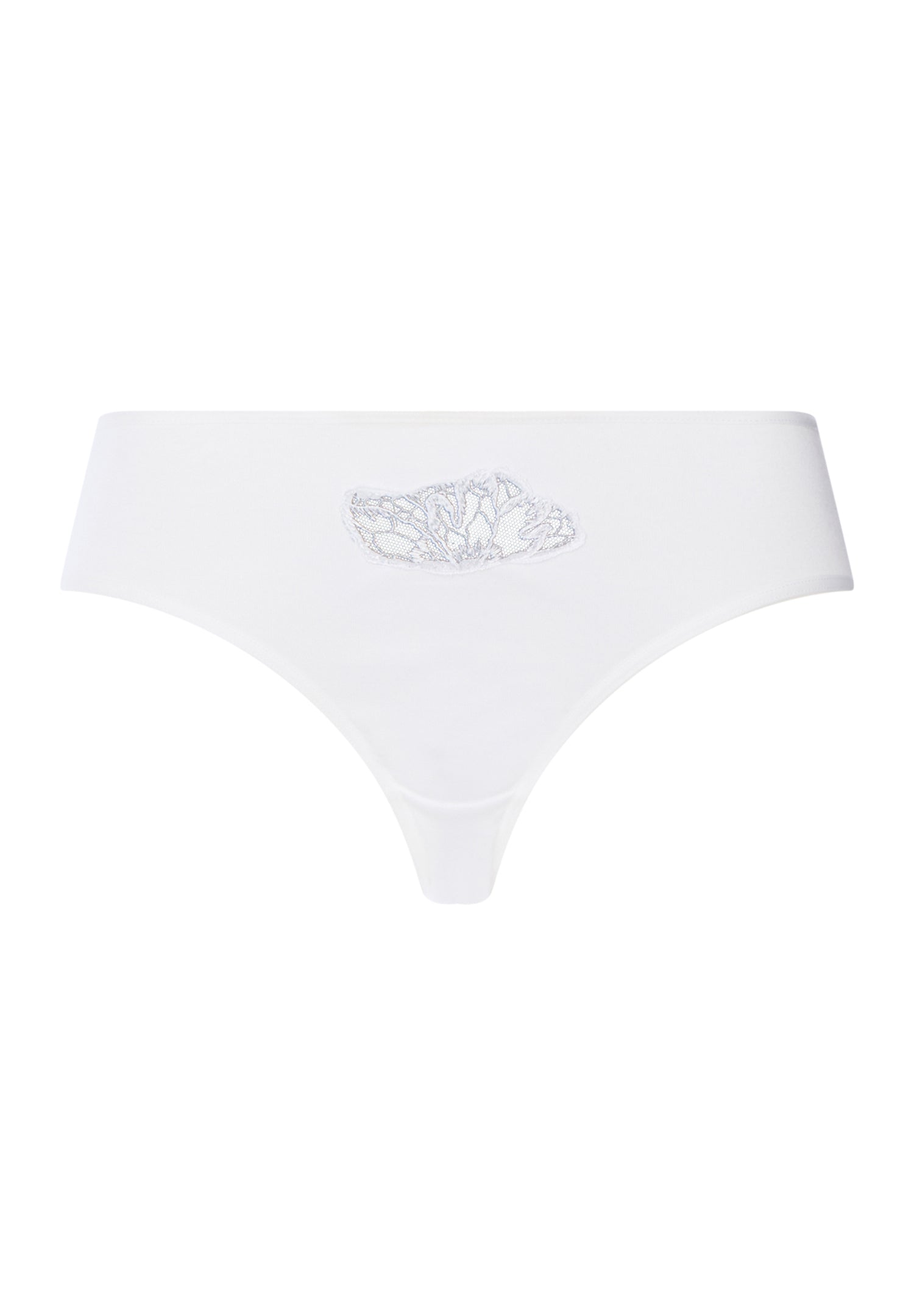 Belen Embroidered Cotton High Cut Briefs | White 70814-101