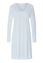 Inaya Scalloped Lace Cotton Nightgown | Watery Blue 74737-2244