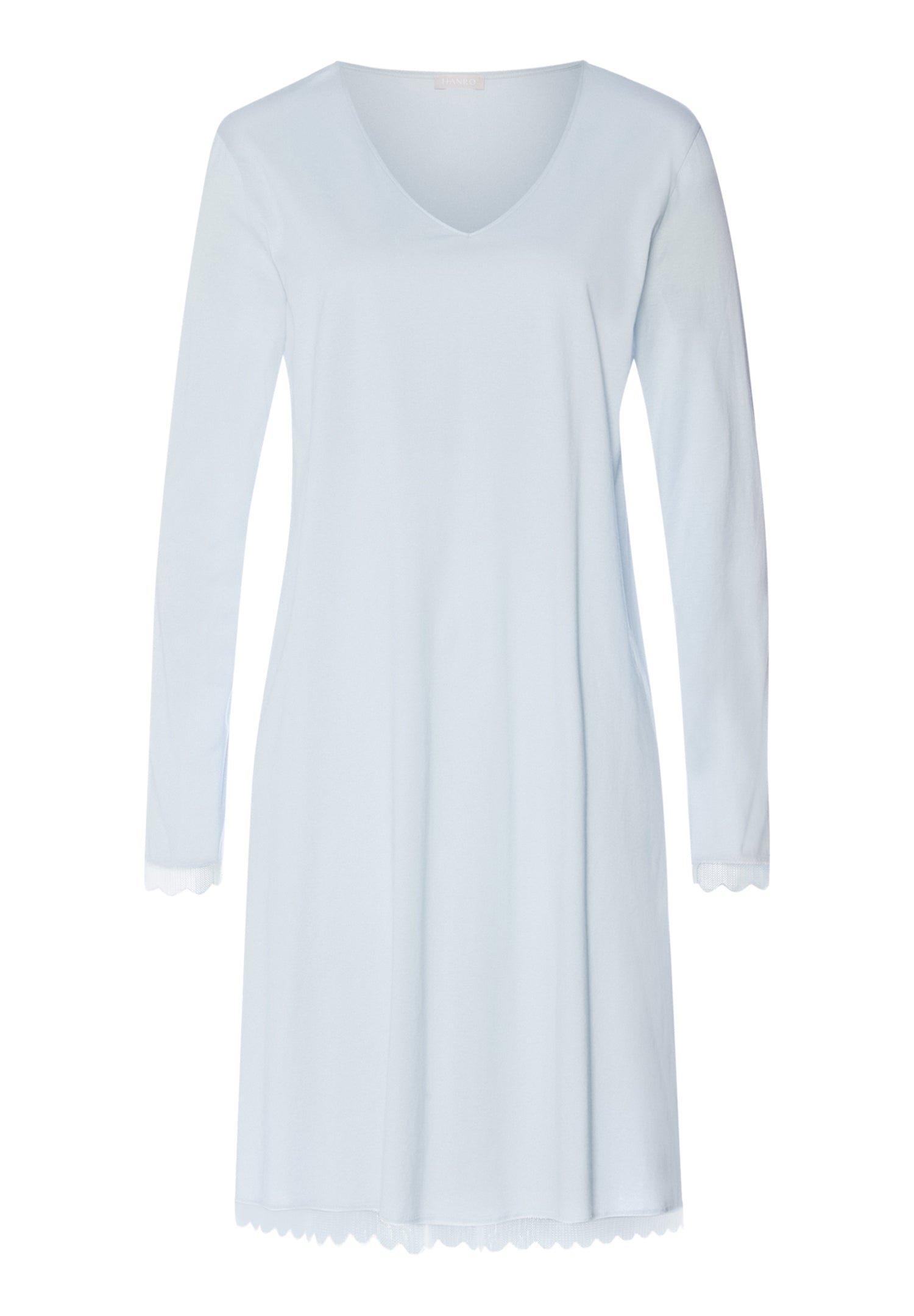 Inaya Scalloped Lace Cotton Nightgown | Watery Blue 74737-2244