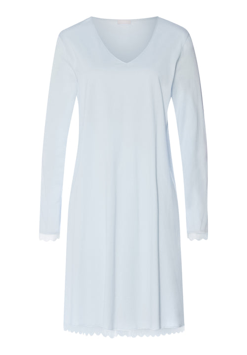 Inaya Scalloped Lace Cotton Nightgown | Watery Blue 74737-2244