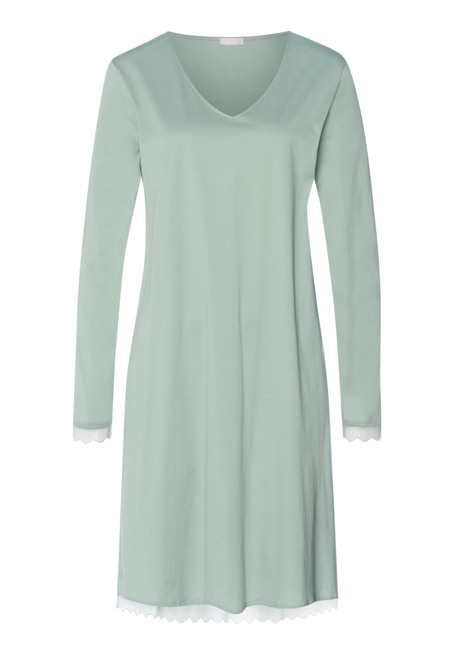 Inaya Scalloped Lace Cotton Nightgown | Dark Seafoam 74737-2733