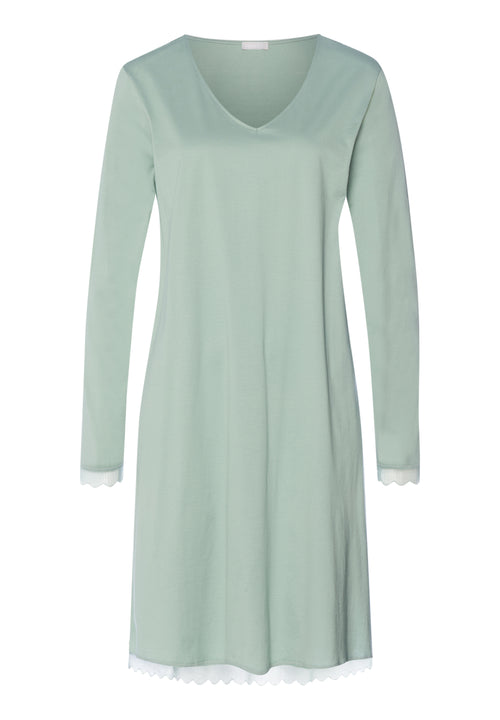 Inaya Scalloped Lace Cotton Nightgown | Dark Seafoam 74737-2733
