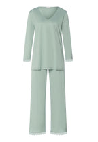 Inaya Scalloped Lace Cotton Pajama Set | Dark Seafoam 74739-2733
