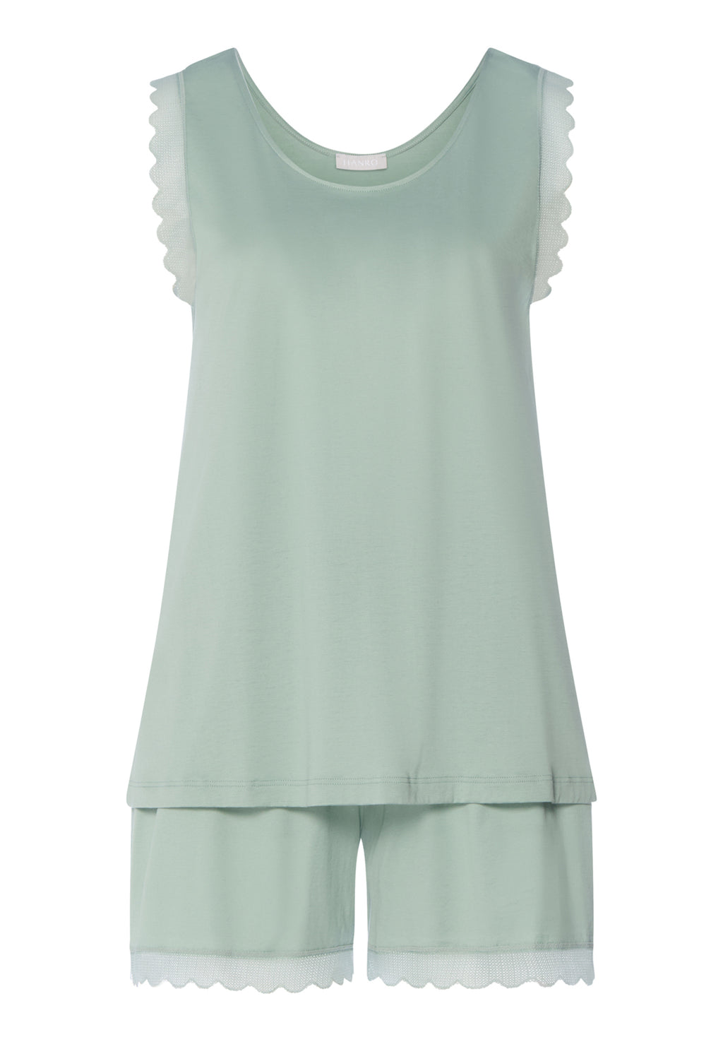 Inaya Scalloped Lace Cotton Pajama Set | Dark Seafoam 74738-2733