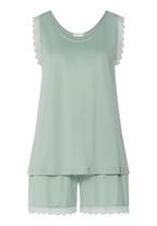 Inaya Scalloped Lace Cotton Pajama Set | Dark Seafoam 74738-2733