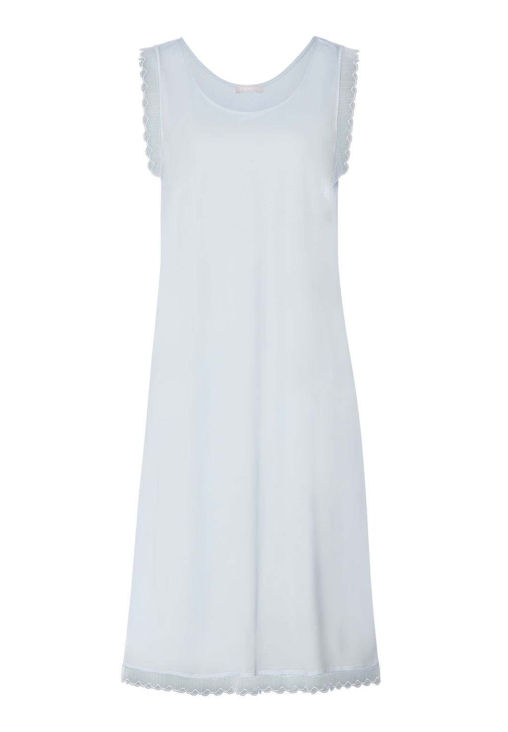 Inaya Scalloped Lace Cotton Tank Nightgown | Watery Blue 74735-2244