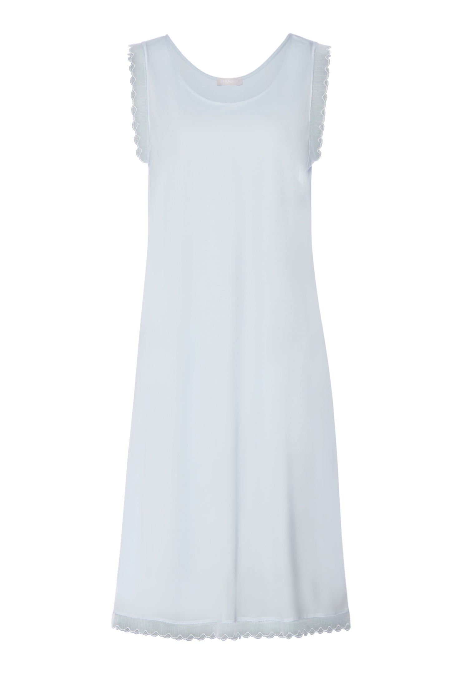 Inaya Scalloped Lace Cotton Tank Nightgown | Watery Blue 74735-2244