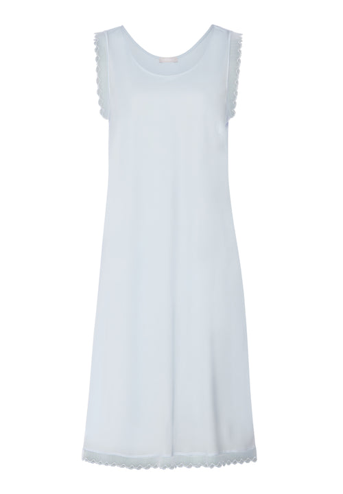 Inaya Scalloped Lace Cotton Tank Nightgown | Watery Blue 74735-2244