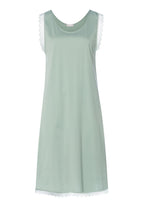 Inaya Scalloped Lace Cotton Tank Nightgown | Dark Seafoam 74735-2733
