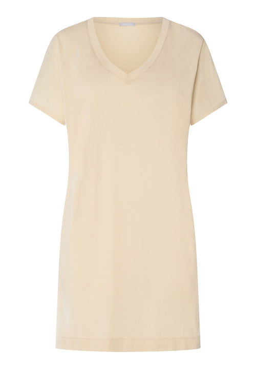 Laura Cotton Blend V-Neck Bigshirt | Oyster Gray 77111-2671