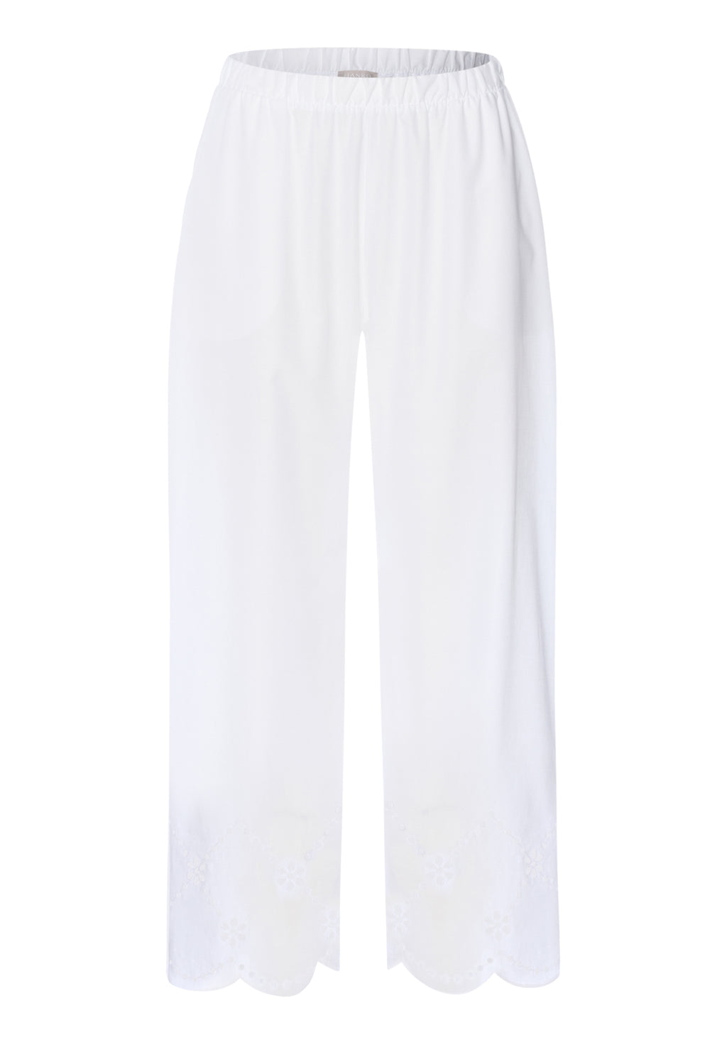 Lumi Scalloped Cotton Crop Pants | White 74731-101