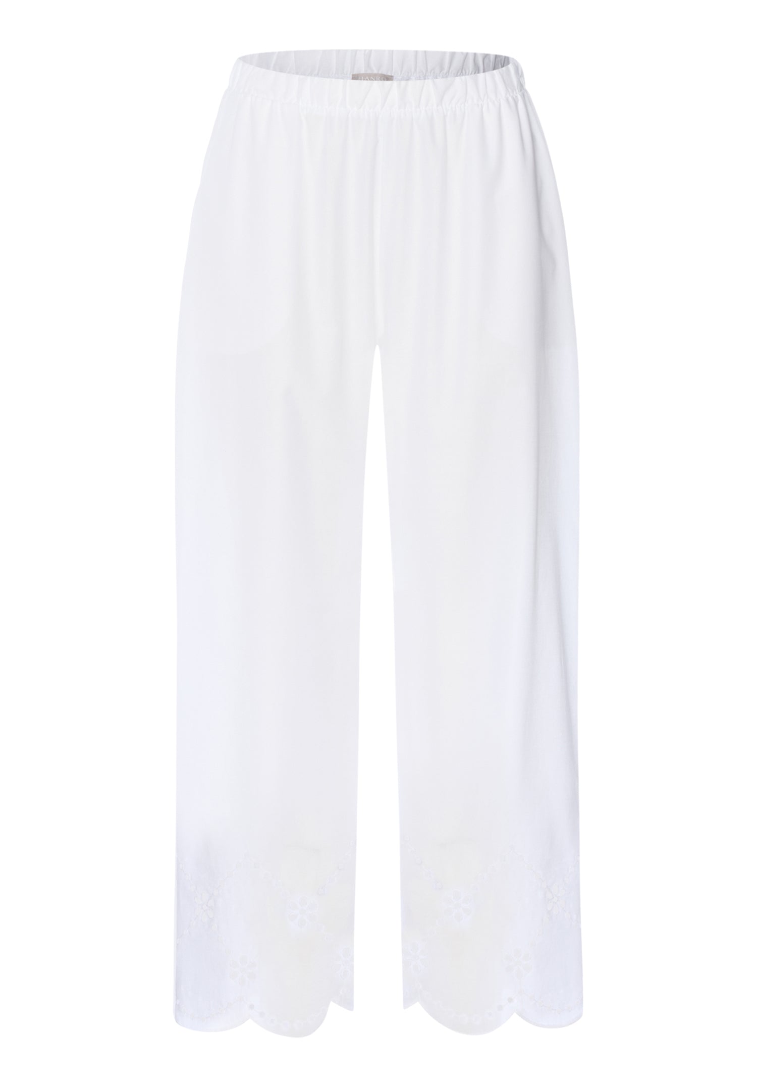 Lumi Scalloped Cotton Crop Pants | White 74731-101