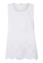 Lumi Scalloped Cotton Tank Top | White 74730-101