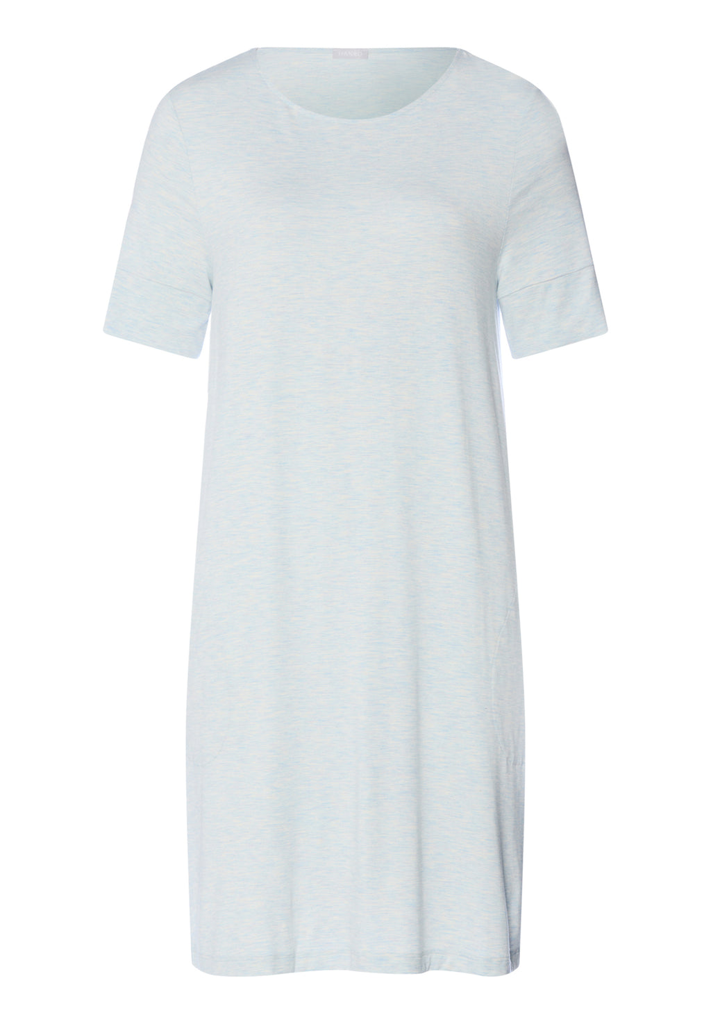 Natural Elegance Soft Round Neck Nightgown | Watery Blue Melange 74949-3081
