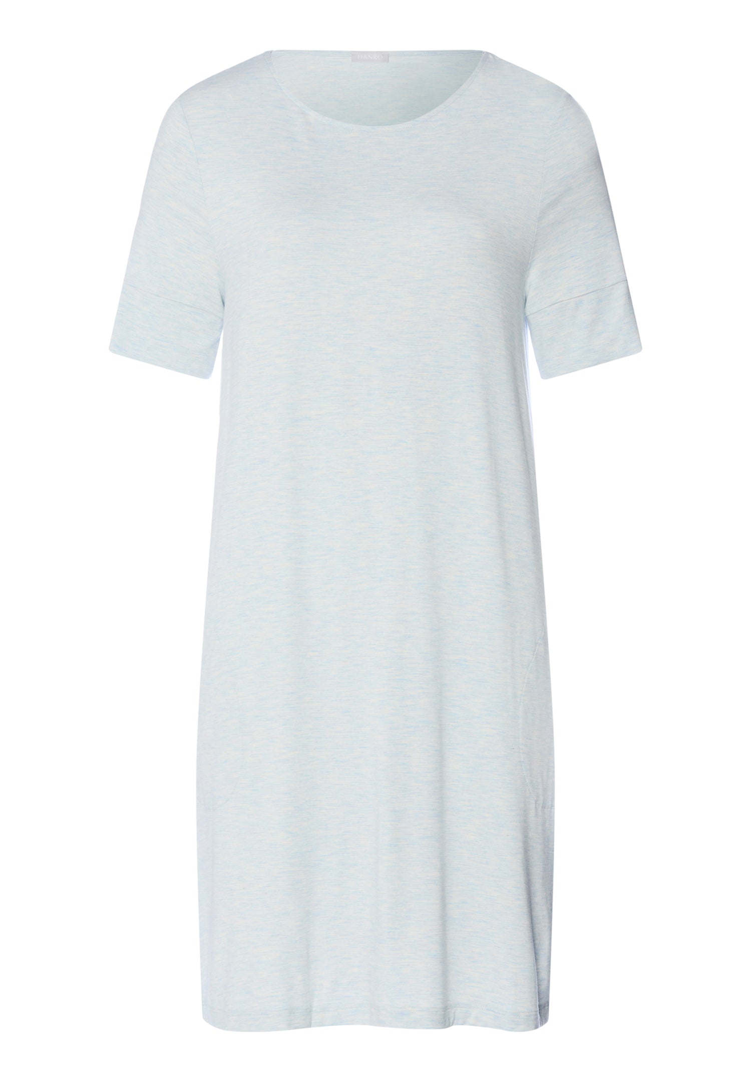 Natural Elegance Soft Round Neck Nightgown | Watery Blue Melange 74949-3081