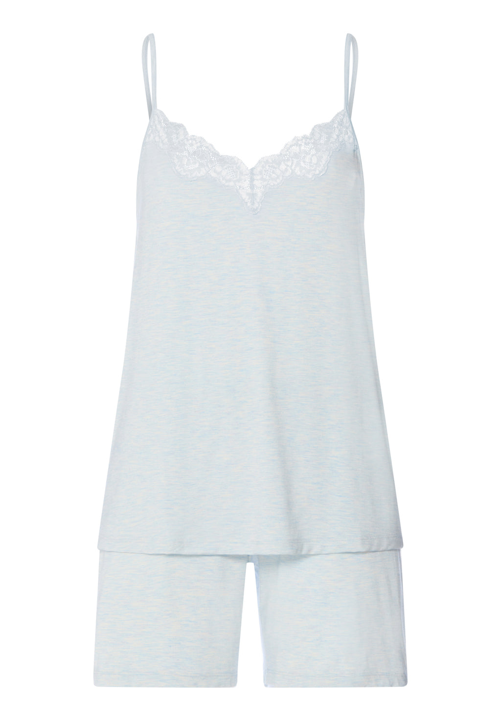Natural Elegance Camisole Short Pajama Set | Watery Blue Melange 74962-3081