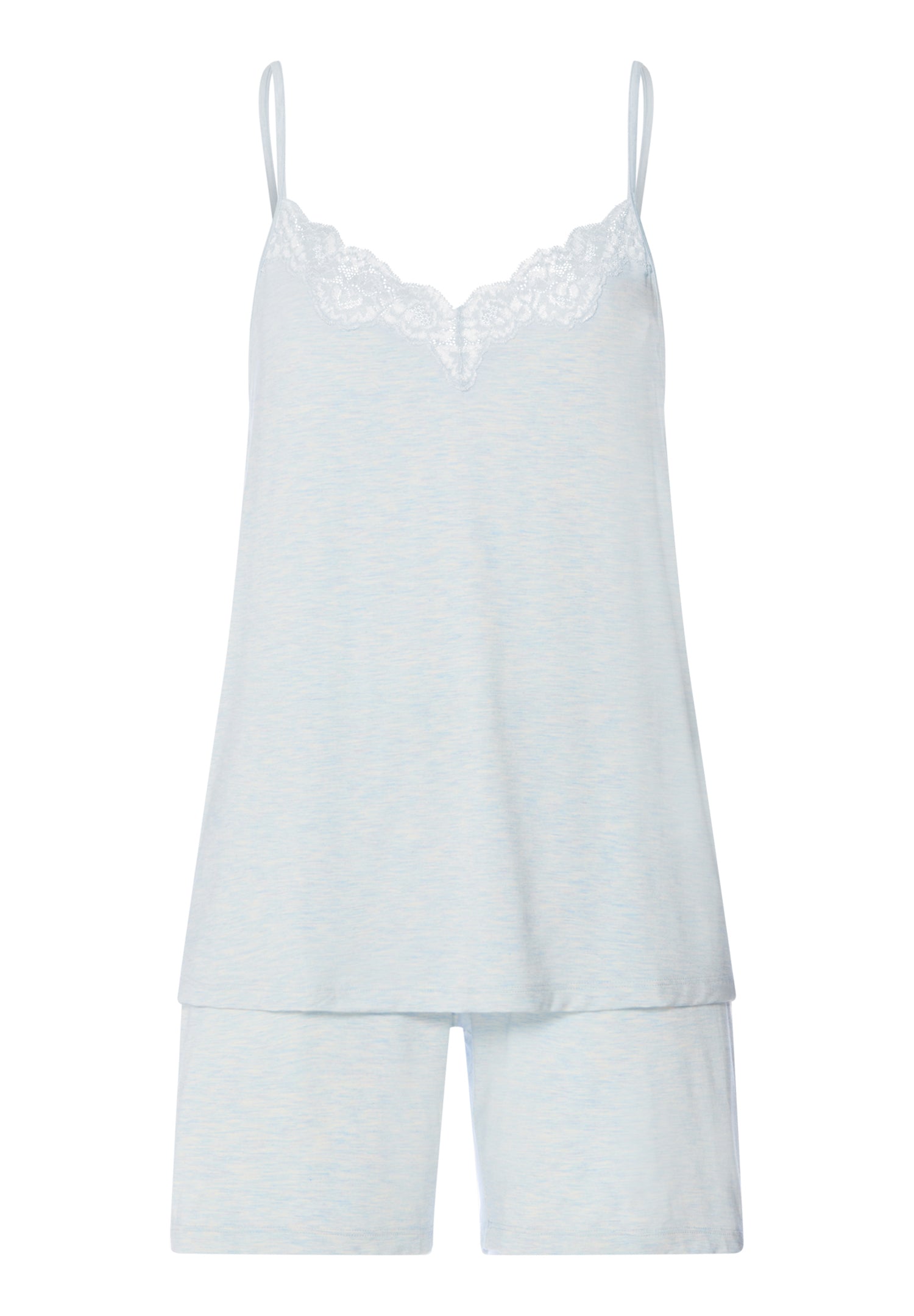 Natural Elegance Camisole Short Pajama Set | Watery Blue Melange 74962-3081