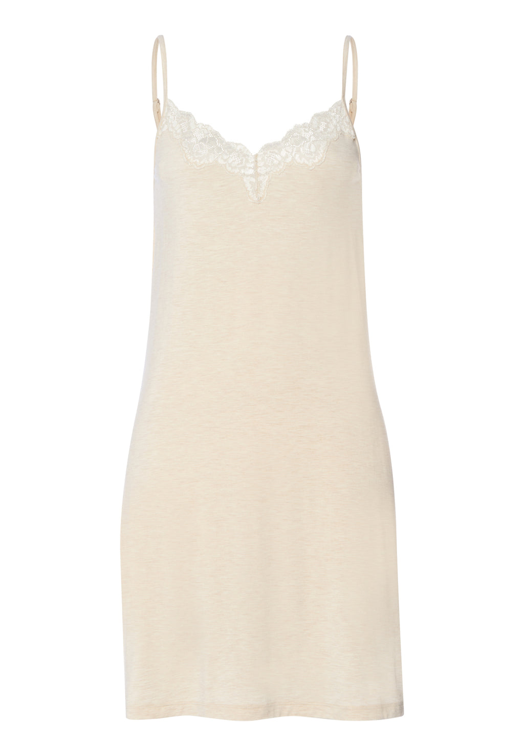 Natural Elegance Lace Trim V-Neck Chemise | Summer Sand Melange 74901-3080