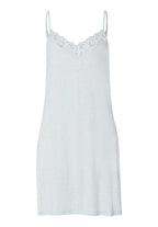 Natural Elegance Lace Trim V-Neck Chemise | Watery Blue Melange 74901-3081