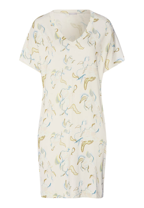 Sleep And Lounge V-Neck Cotton And TENCEL™ Nightgown | Flowing Paint 74855-3074