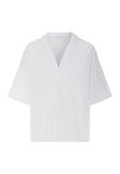 White blouse with a V-neck on a white background