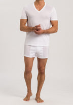 Cotton Sporty V-Neck Cotton T-Shirt | White 73510-101