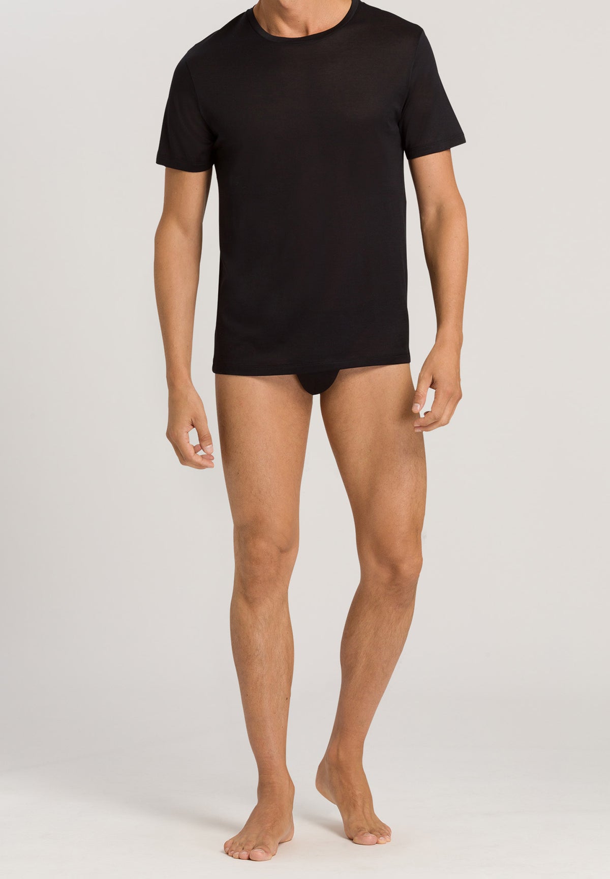 Cotton Sporty Crew Neck Cotton T-Shirt | Black 73511-199