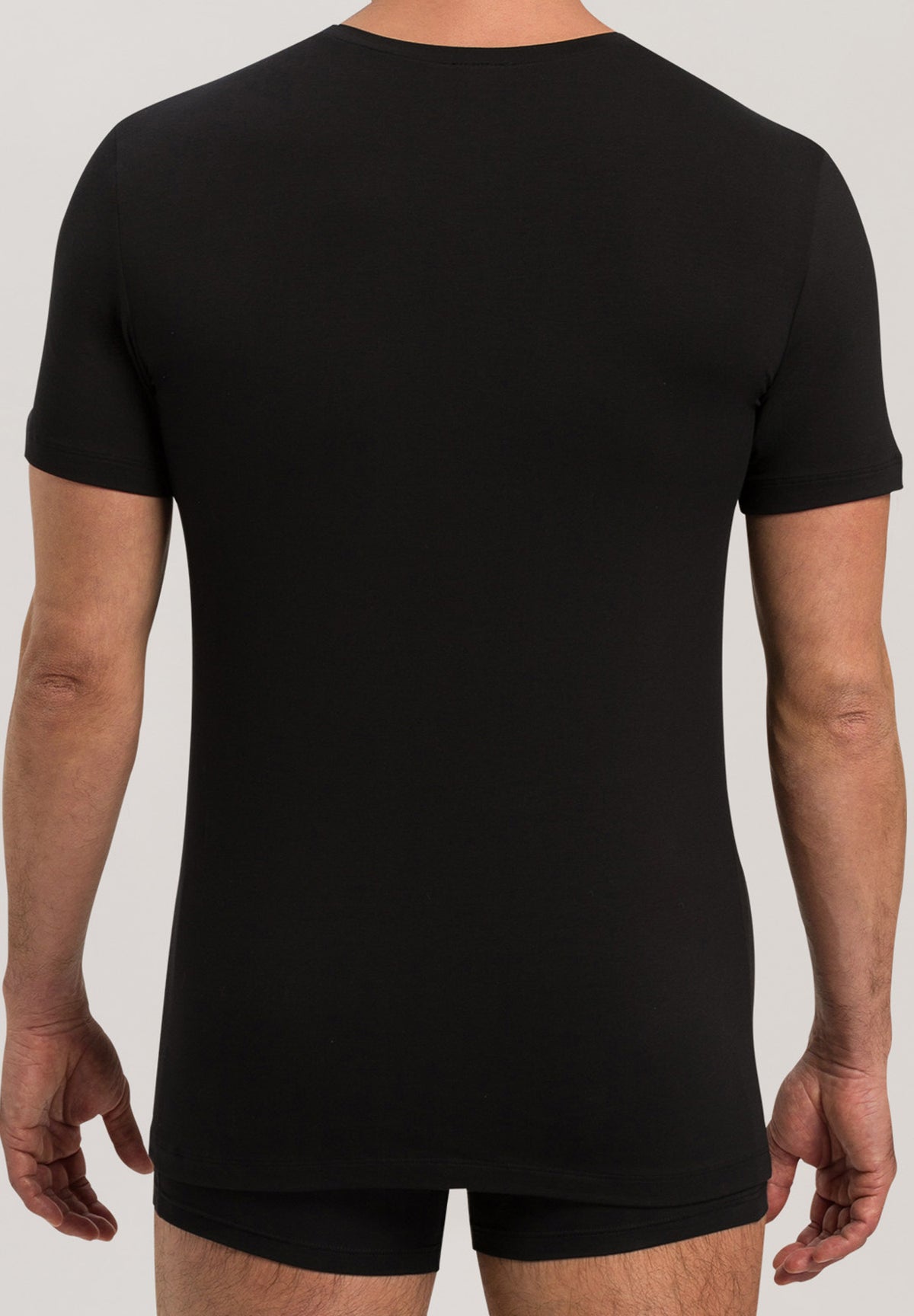 Cotton Superior Fitted V-Neck Cotton T-Shirt | Black 73089-199