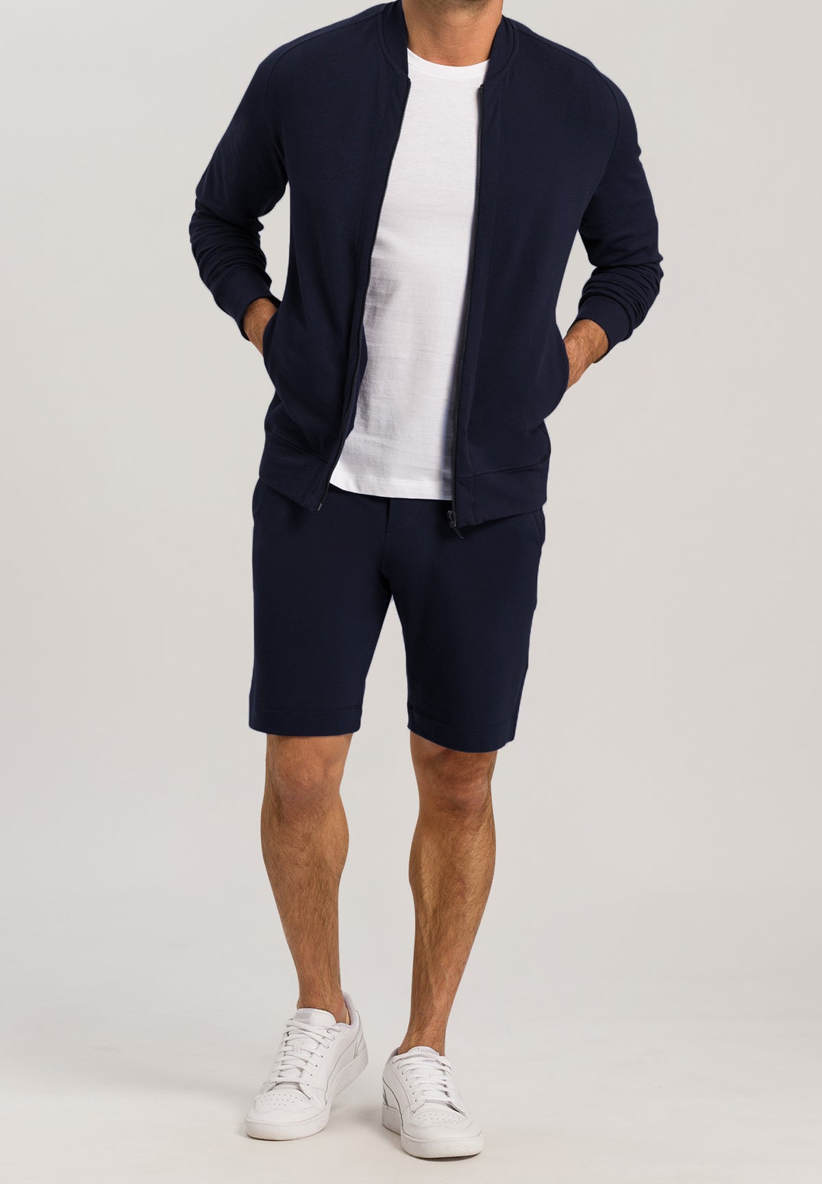 Living Cotton Zip-Up Jacket | Black Iris 75076-496