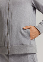 Natural Living Organic Cotton Zip-Up Jacket | Grey Melange 75774-3014