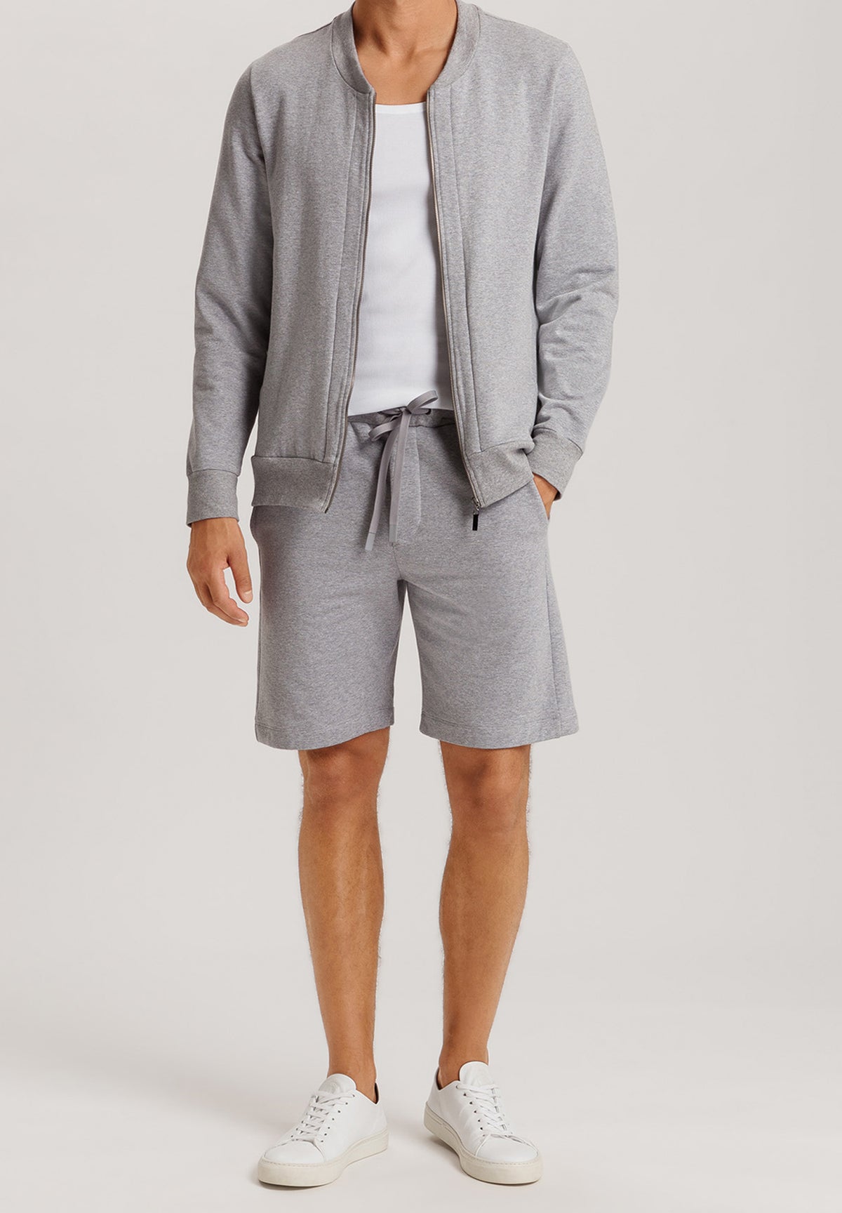 Natural Living Organic Cotton Lounge Shorts | Grey Melange 75772-3014