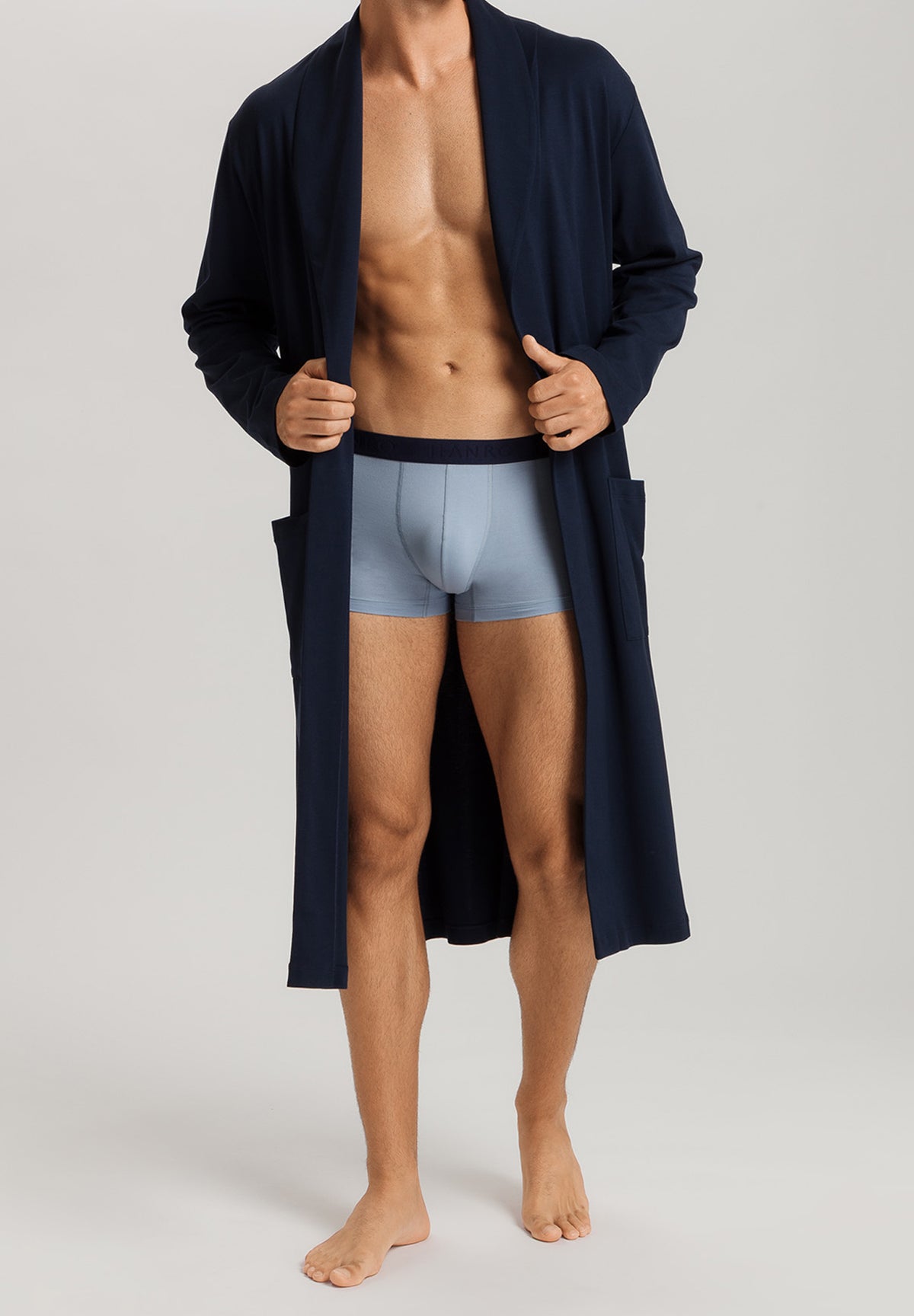 Night And Day Shawl Collar Cotton Robe 120cm | Deep Navy 75755-1610