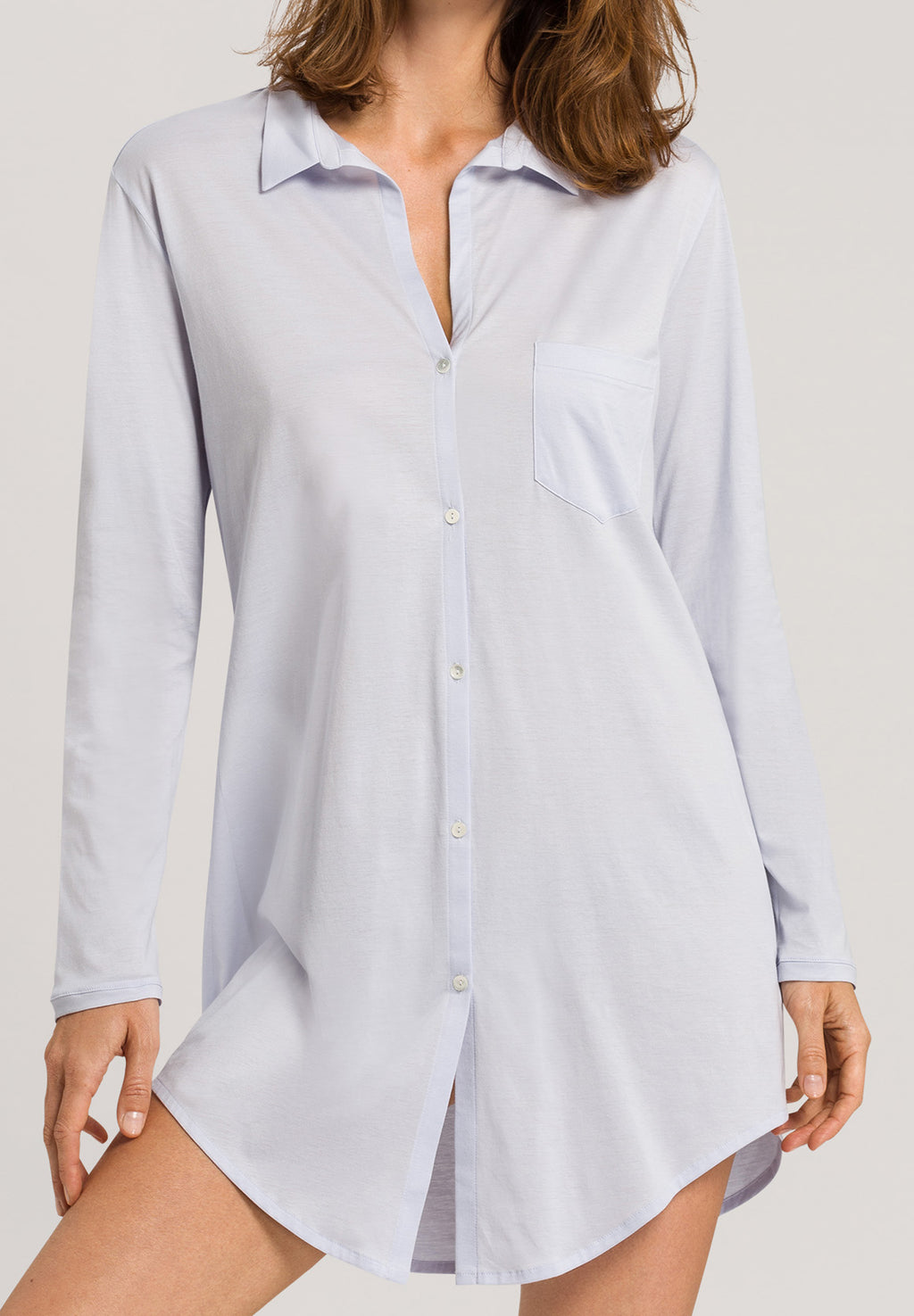 Cotton Deluxe Button Front Cotton Sleep Shirt | Blue Glow 77958-511